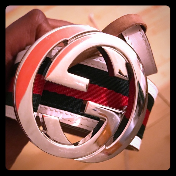 Gucci belt green and red web