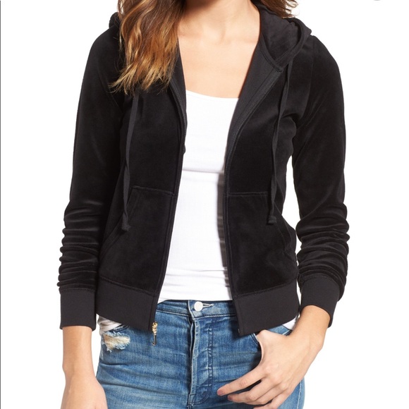 Juicy Couture Black Robertson Velour Hoodie - Picture 2 of 8