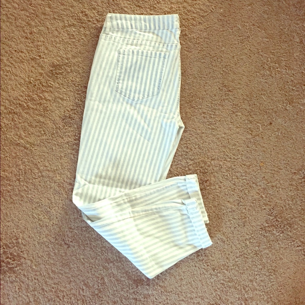 Forever 21 Blue & White Striped Skinny Ankle Cuff