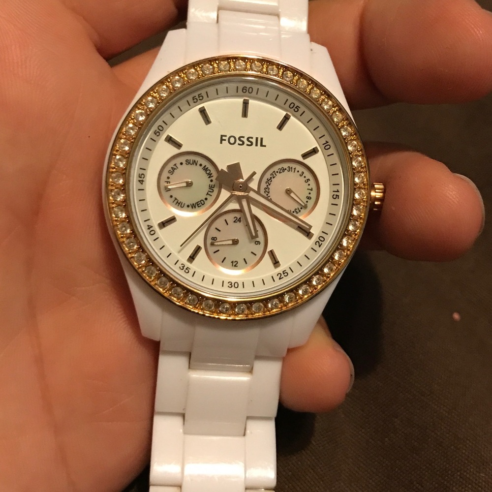 White and gold watch!