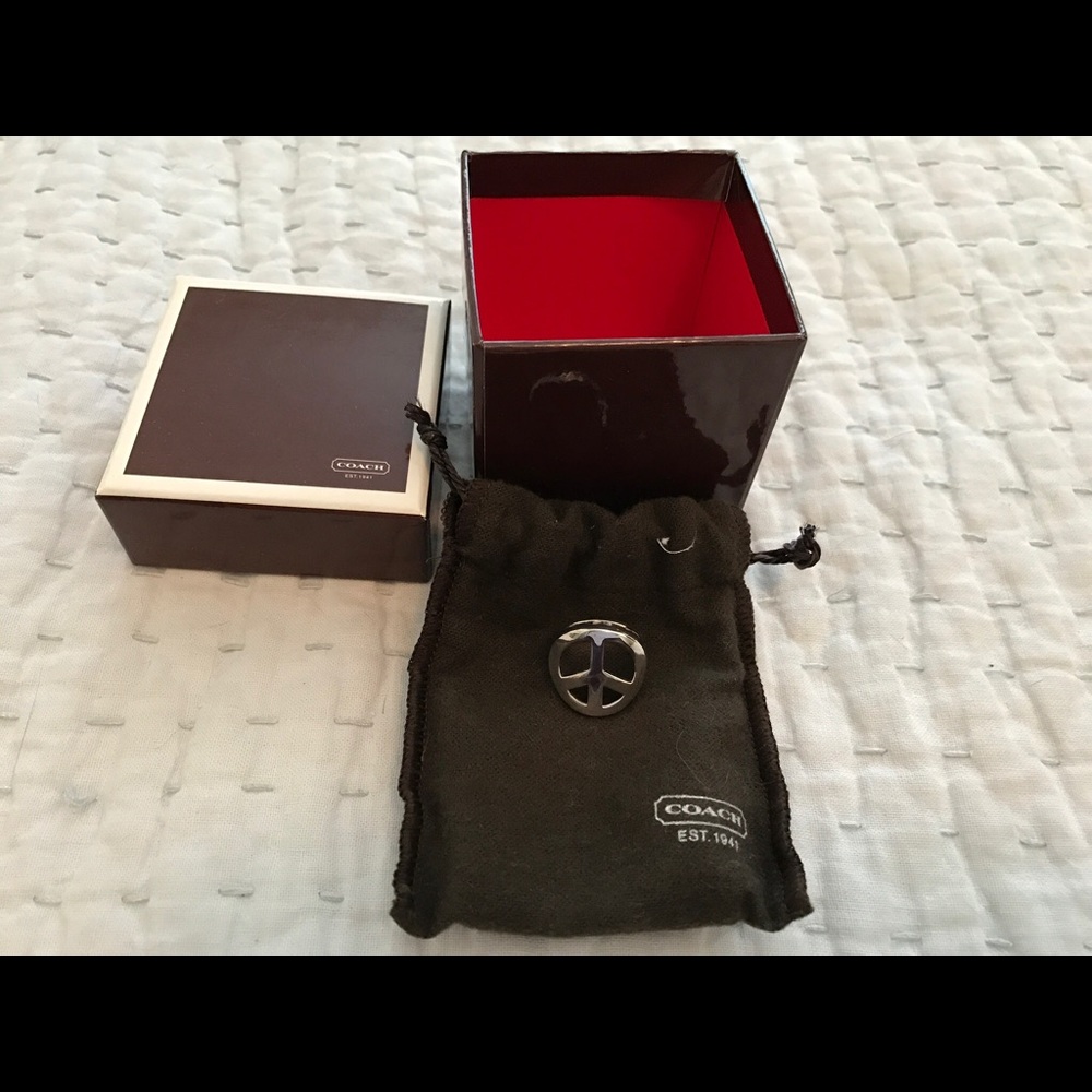 Coach Sterling Silver Peace Ring