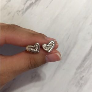Brighton silver heart post earrings