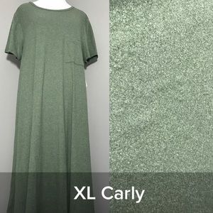 Lularoe XL Carly Dress heathered green NWT