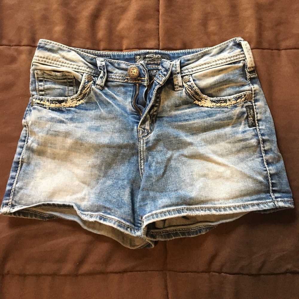 Silver jean shorts