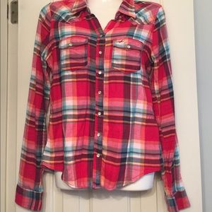 Hollister plaid long sleeve button down