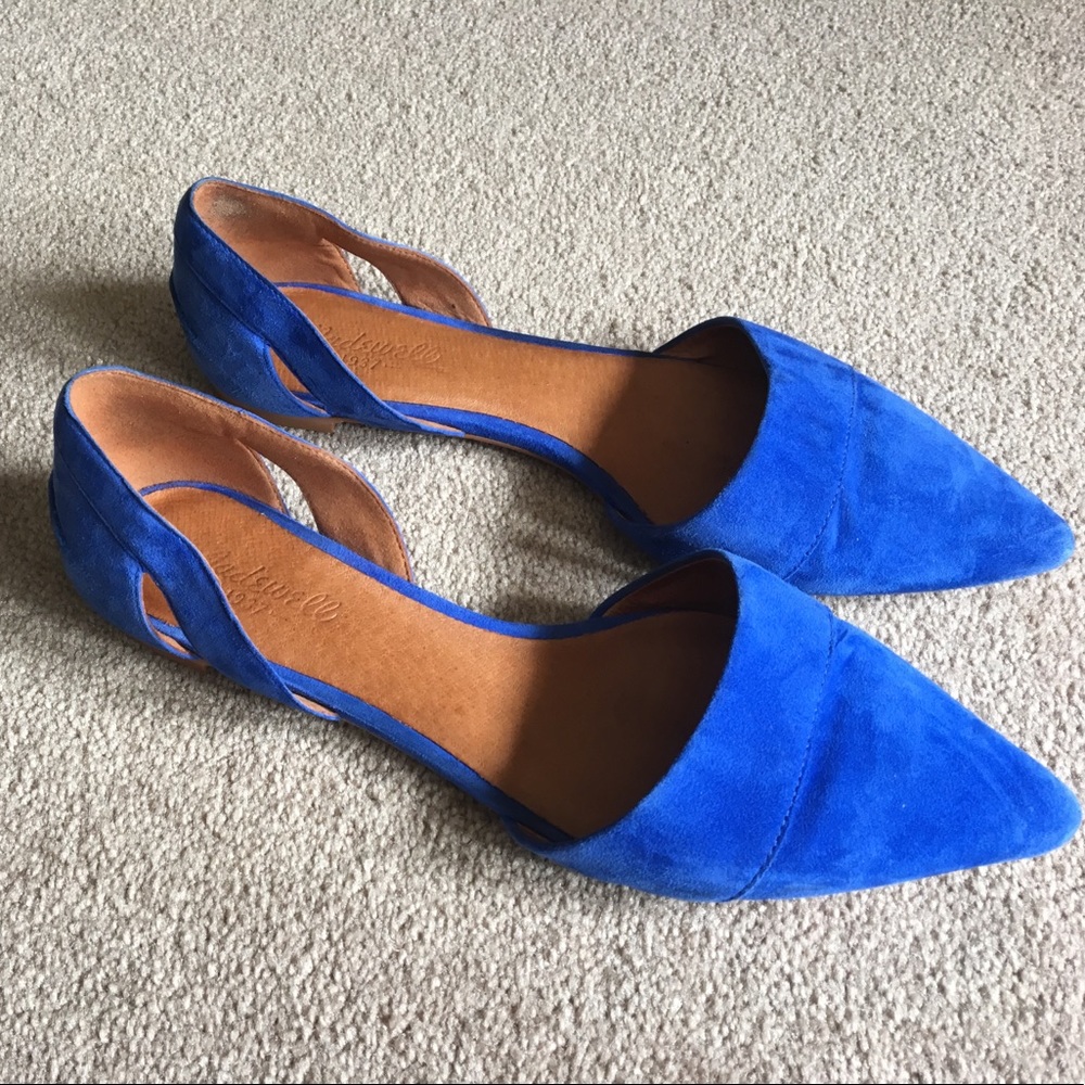 Madewell D'orsay Flat in Blue Suede