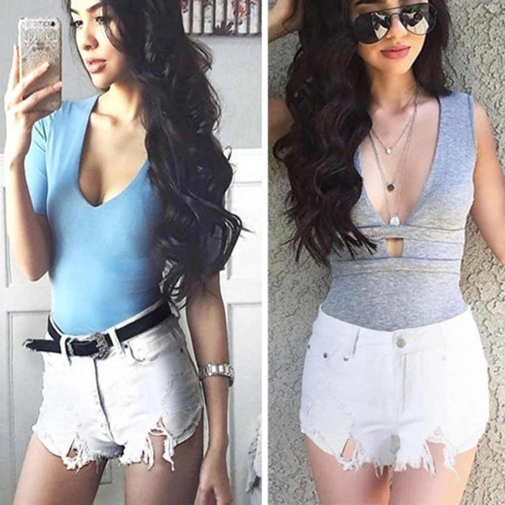 High waist mini denim jean shorts