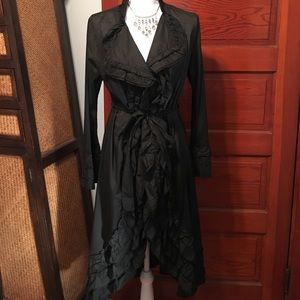 NWT Black ruffle jacket/ duster