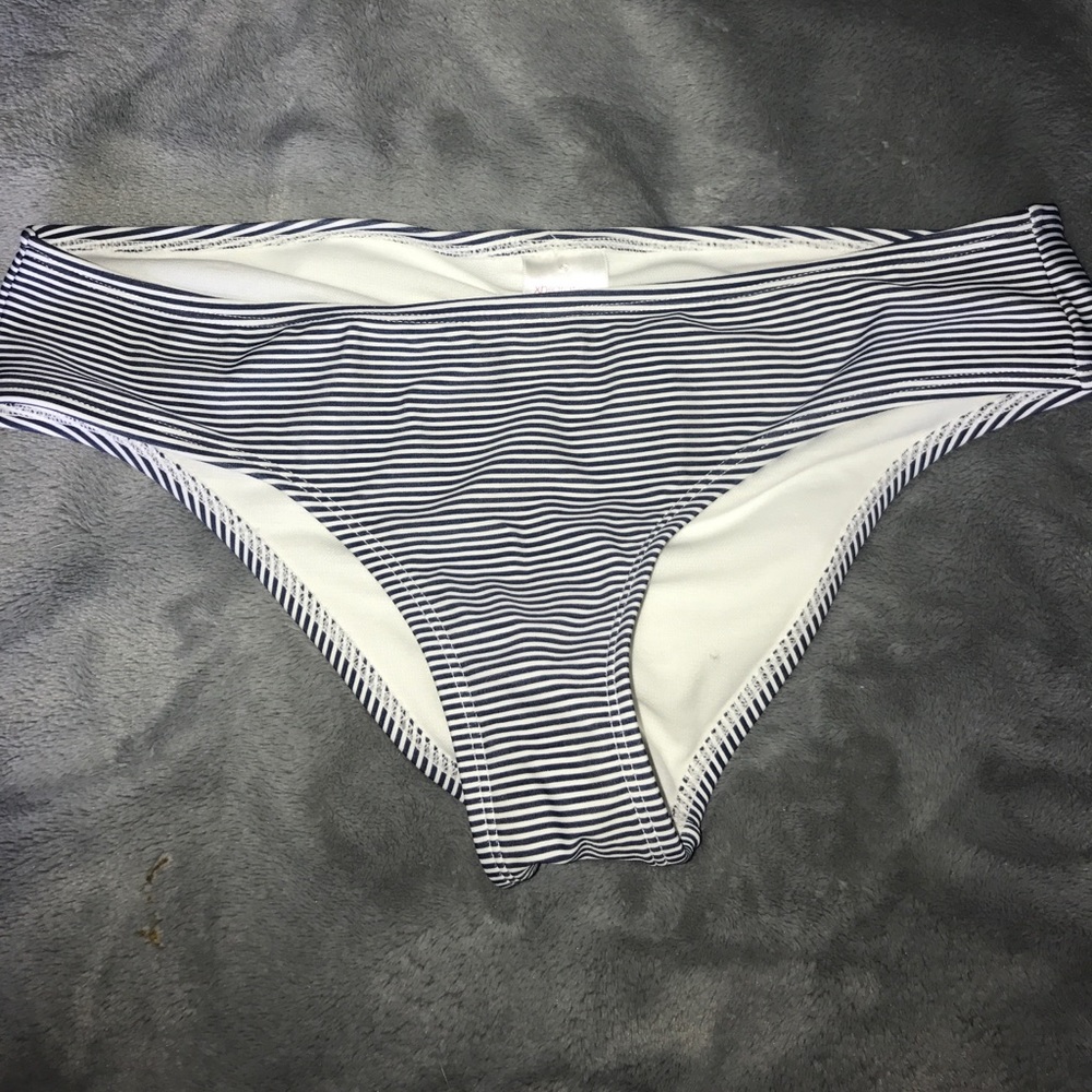 Navy and white stripped bikini bottoms
