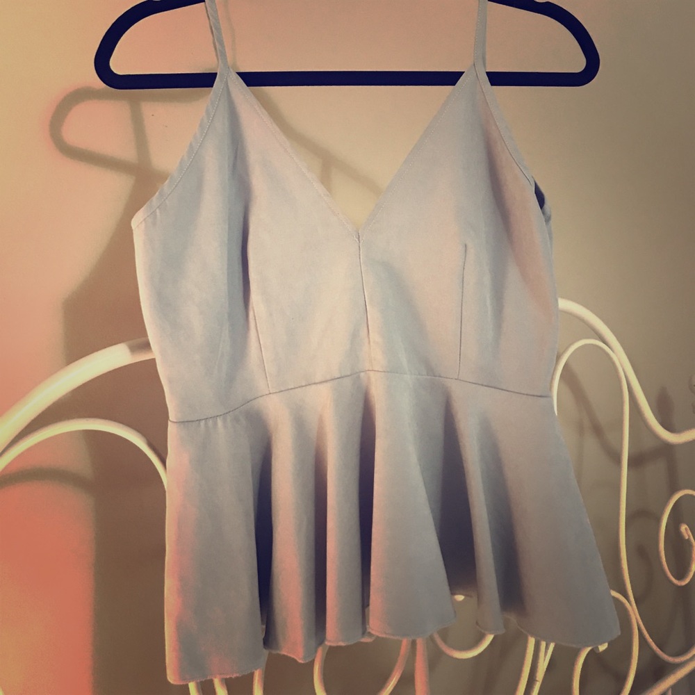 Pale blue pablum tank with awesome texture!