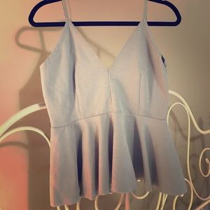 Pale blue pablum tank with awesome texture!