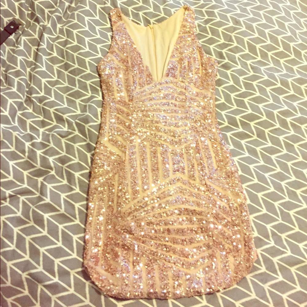 **MOVING SALE** rose gold sequin mini dress