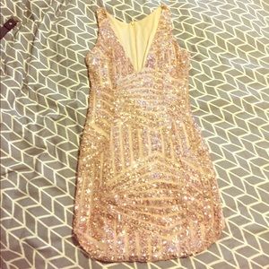 **MOVING SALE** rose gold sequin mini dress