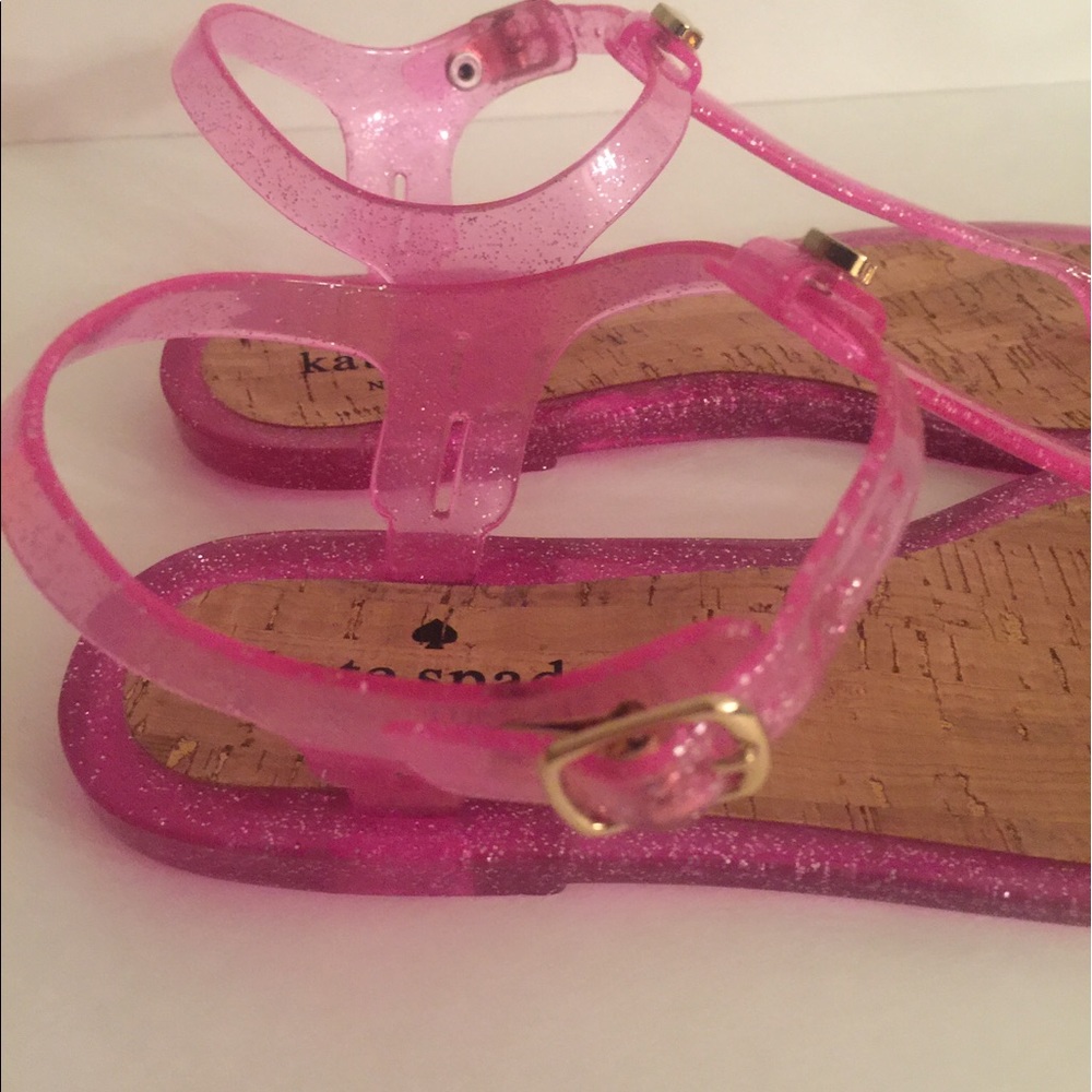 Kate Spade Sandals Pink 'Yari' Jelly Glitter NEW - Picture 4 of 7