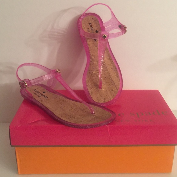 kate spade Kate Spade Pink 'Yari' Jelly Glitter Sandals NEW from