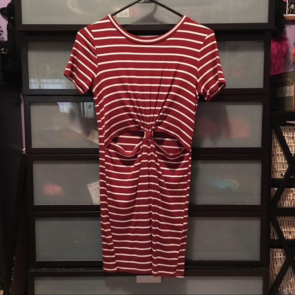 Forever 21 Red and cream striped dress