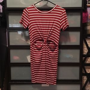 Forever 21 Red and cream striped dress