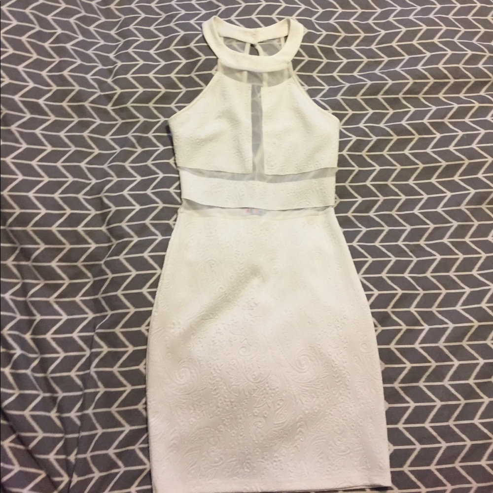**MOVING SALE**lulus white mini sheer cutout dress