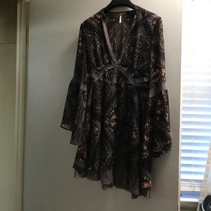 Free People Black Paisley Dress