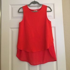 bright orange Anthropologie top