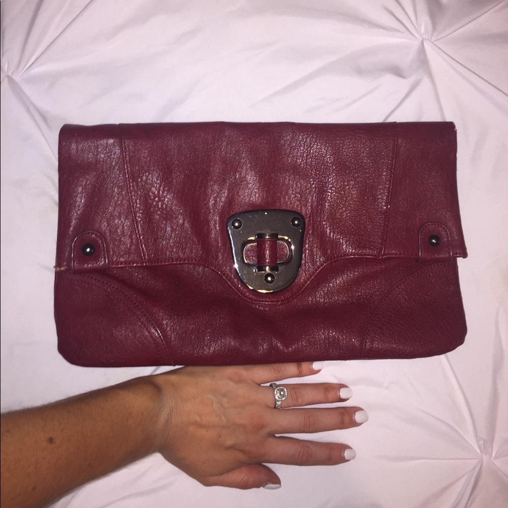 Dark red clutch