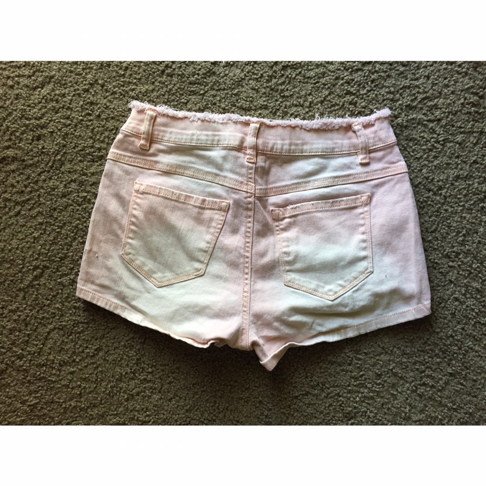 Acid-wash High Rise Jean Shorts