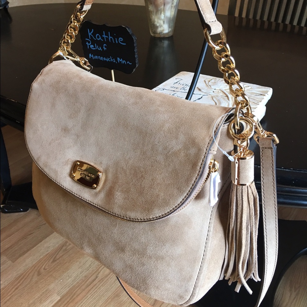 MK BEDFORD IN KHAKI SUEDE, NWT