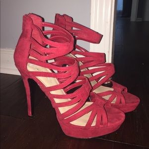 Nine West red heels size 7