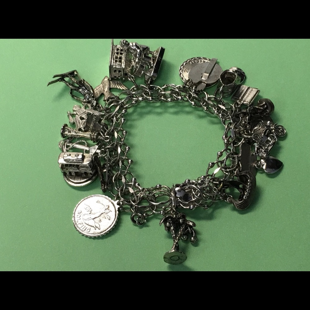 Sold Vintage Elco Sterling Silver 925 Charm Bracel