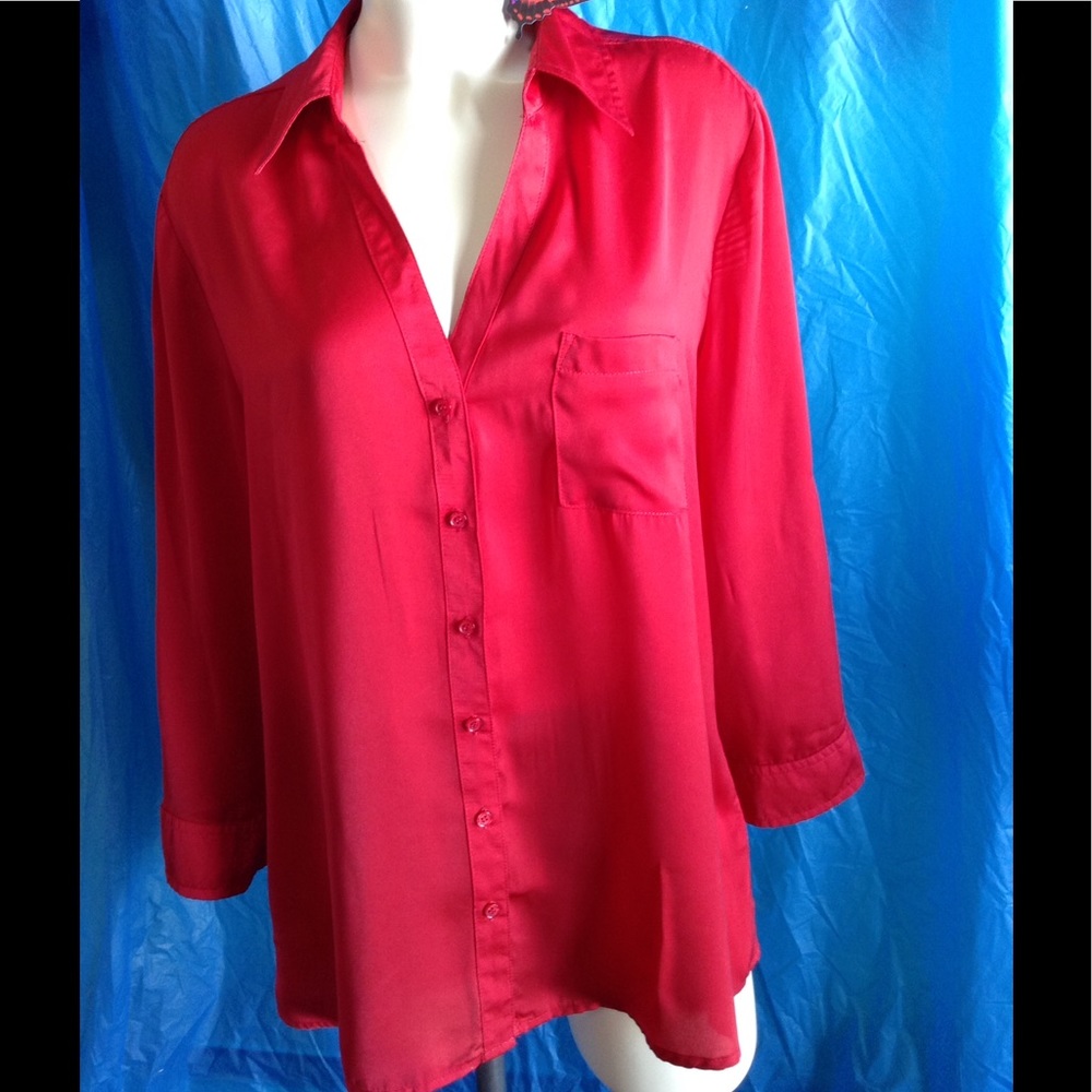 Apt.9 Long Sleeve Button Front Blouse - image 1