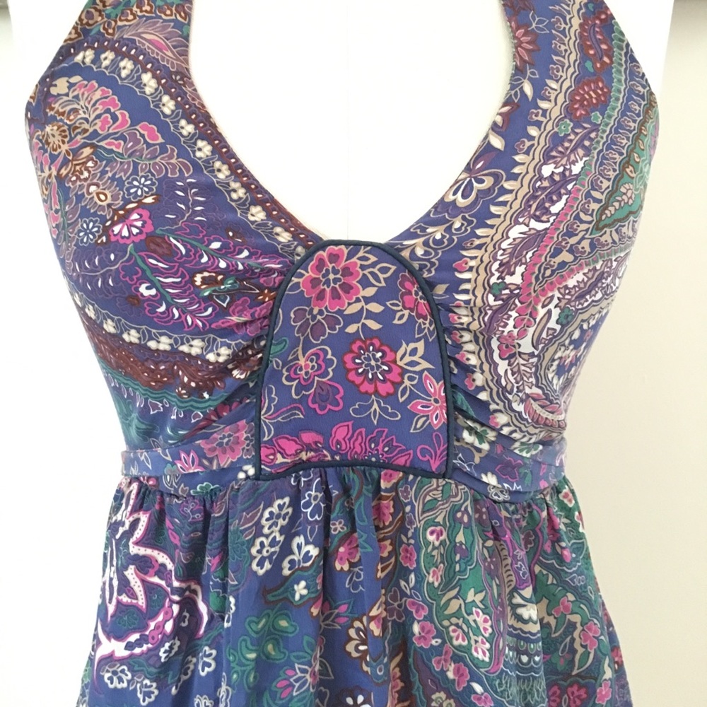 Saks 5th Avenue Silk Paisley Halter Top
