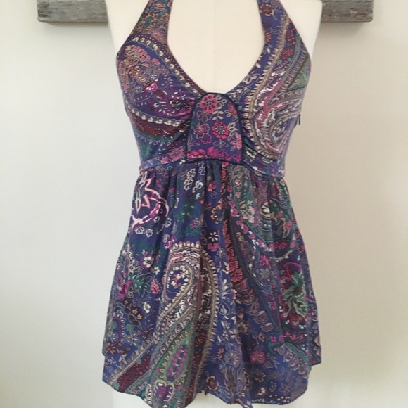Saks 5th Avenue Silk Paisley Halter Top - Picture 2 of 8