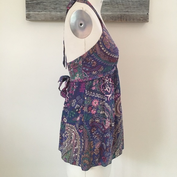 Saks 5th Avenue Silk Paisley Halter Top - Picture 4 of 8