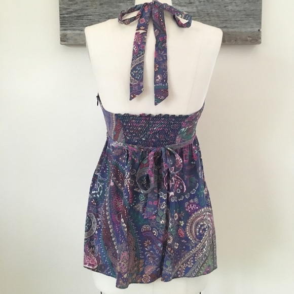 Saks 5th Avenue Silk Paisley Halter Top - Picture 5 of 8