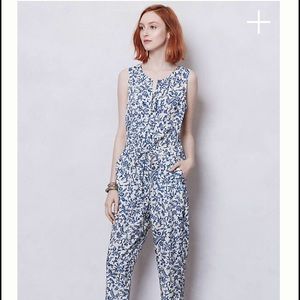 Leifnotes Anthropologie Blue Toile Jumpsuit