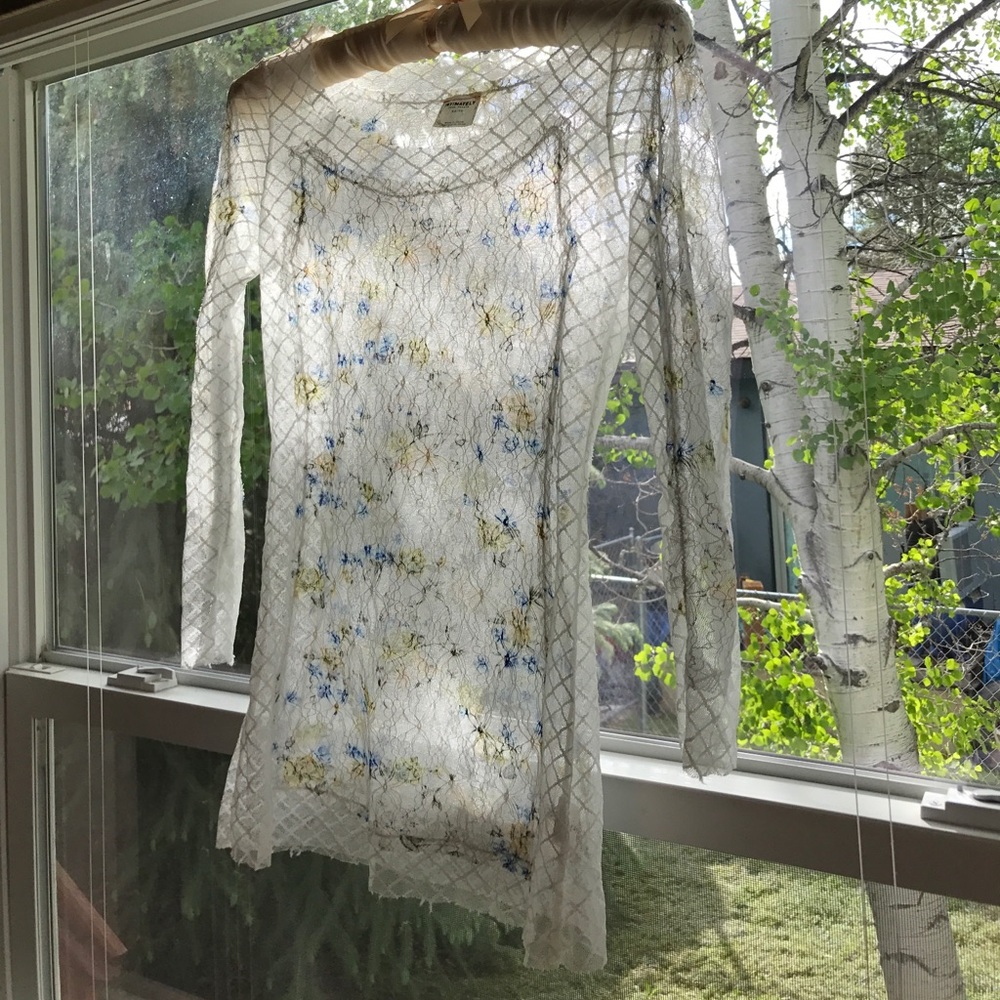 Intimately Free People xs sheer floral long sleeve