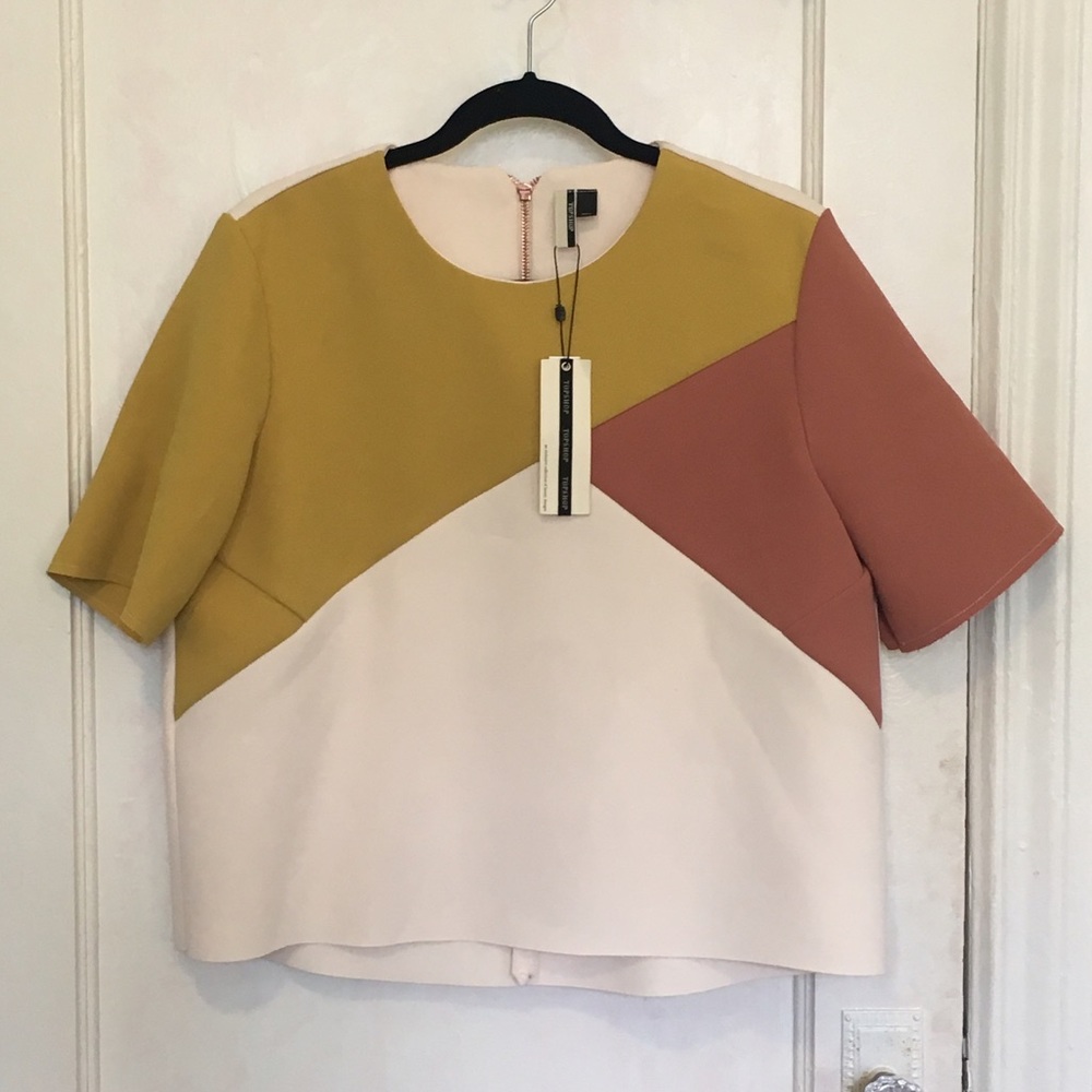 Top shop color block blouse