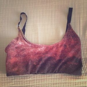 Onzie elastic bra pink sky print