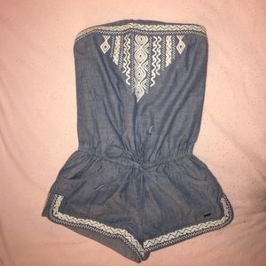 Hollister jean-colored romper