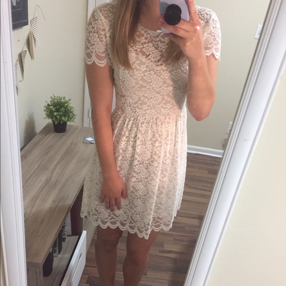 White Lace Skater Dress
