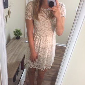 White Lace Skater Dress