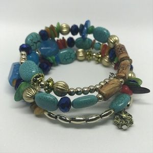 Boho Gypsy Turquoise Charm Beach Bracelet