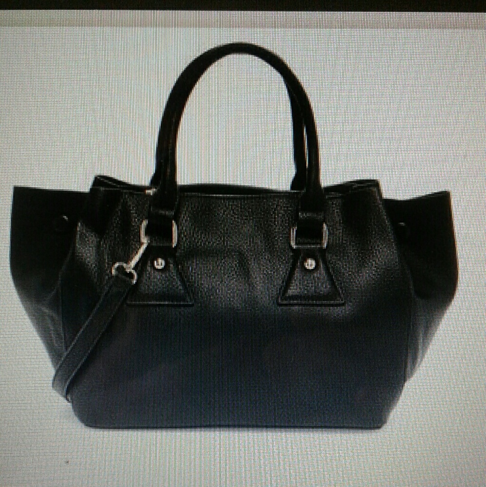 Pink Haley vegan leather black bag