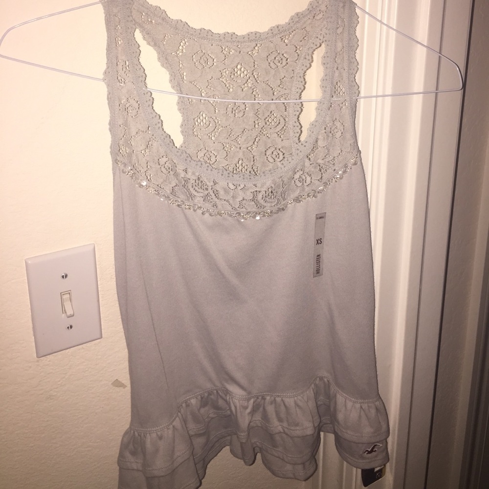 Hollister tank top with lace.