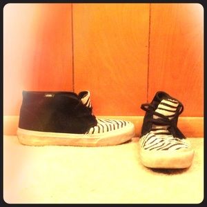 Vans mid-top suede and zebra sneakers