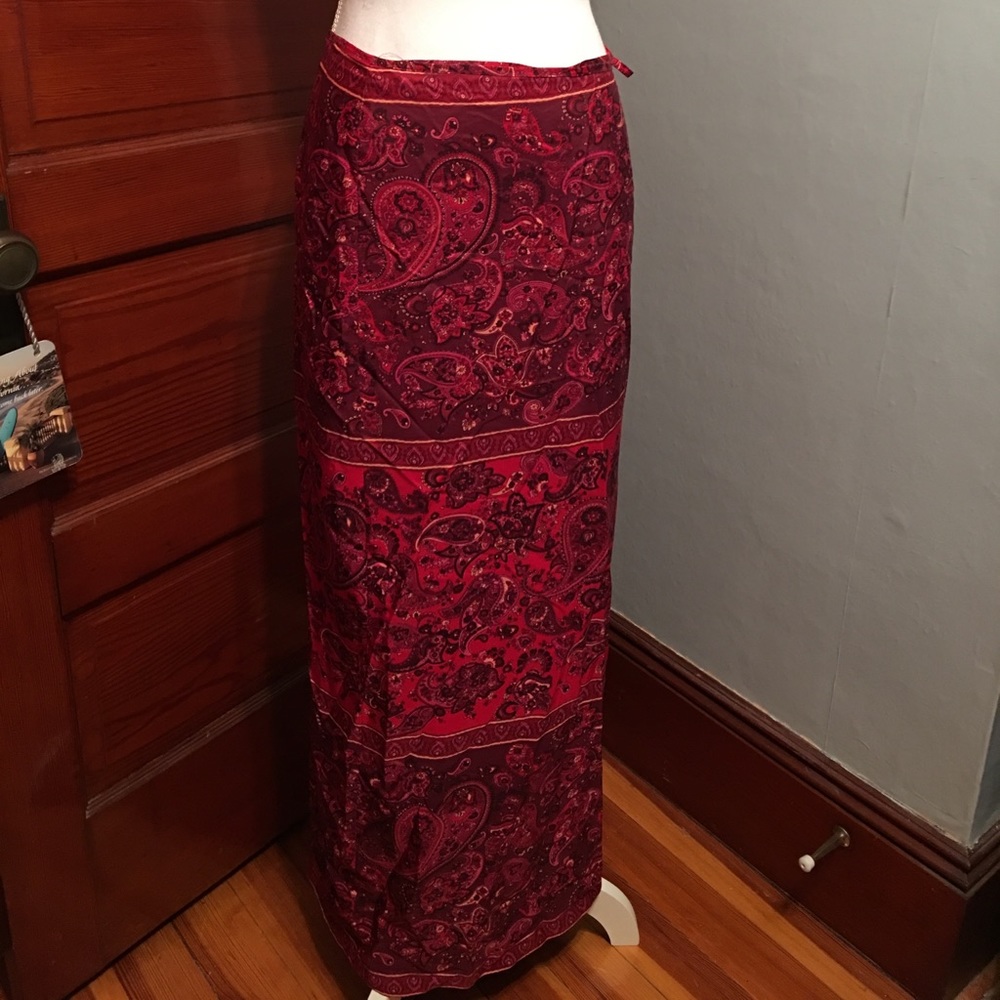EUC Silk wrap skirt