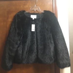Banana Republic Black Faux Fur Jacket