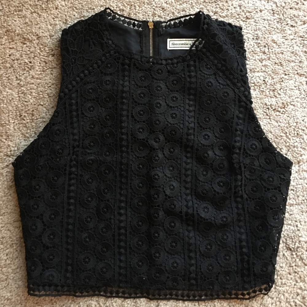 NWT Abercrombie & Fitch Navy Sleeveless Crop Top S
