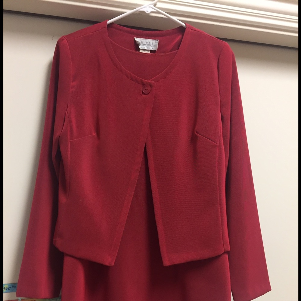 Red dress suit