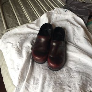 Red/black Danskos size 42